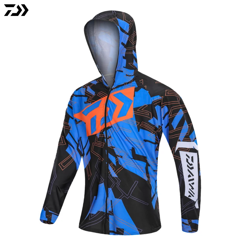 

DAIWA Shirt Outdoor Sports Fishing Clothing Men Fishing Shirts Long Sleeve Breathable Quick Drying Coat Hooded Fishing Clothes