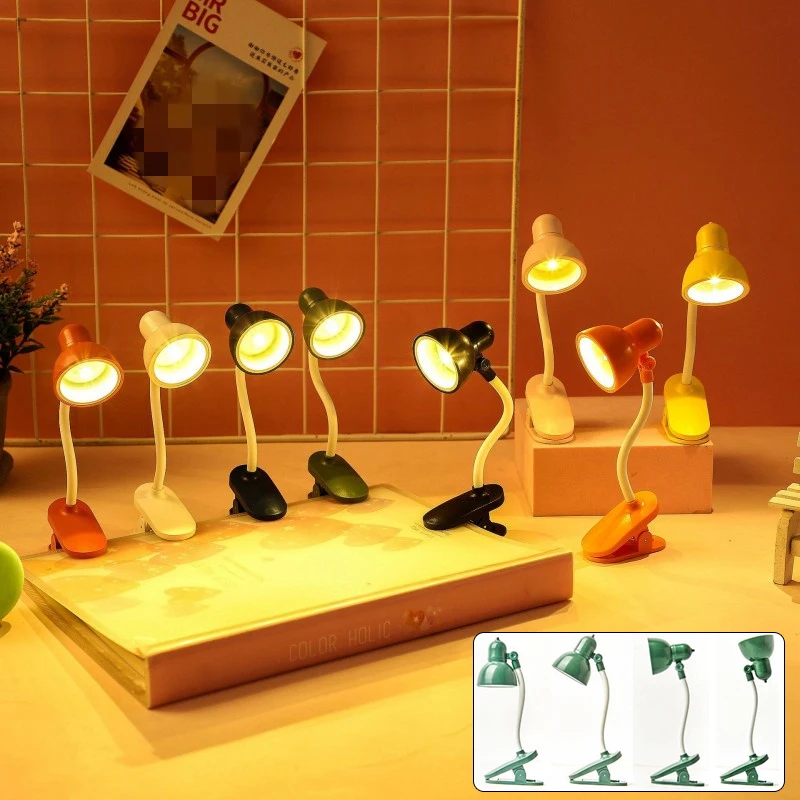

Портативная Настольная мини-лампа с зажимом, светодиодная настольная лампа с регулируемым аккумулятором, ночник для спальни, лампа для чте...