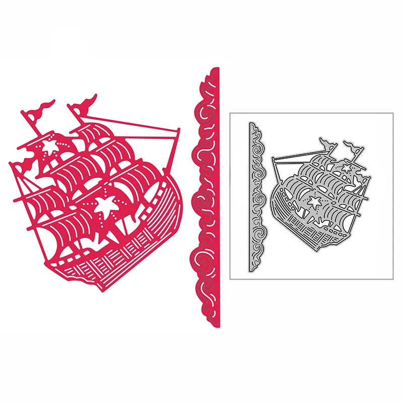 Новинка 2022 сделай сам трафарет с морским кораблем для тиснения металлические