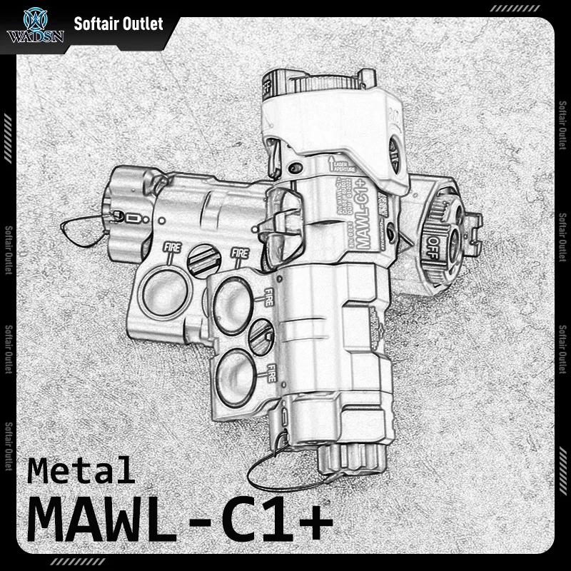 Фото Фонарик WADSN, манекен MAWL-C1 +, светодиодная белая лампа, ИК-заполняющий свет, ИК-освещение, охотничья скаутская лампа, металлический MAWL C1, переключатель давления №2