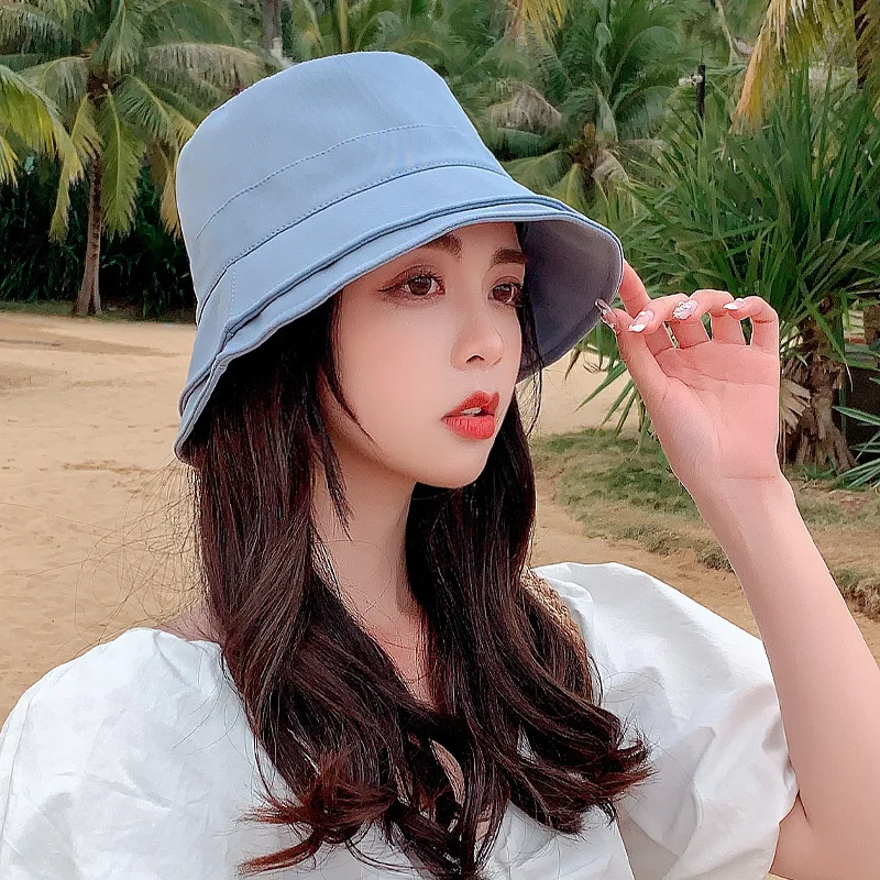 Simple Basin Cap Female Solid Color Sunscreen Sun Hat Tourism Travel Fashion With A Hundred Sun Hat Free Shipping Chapeau Femme