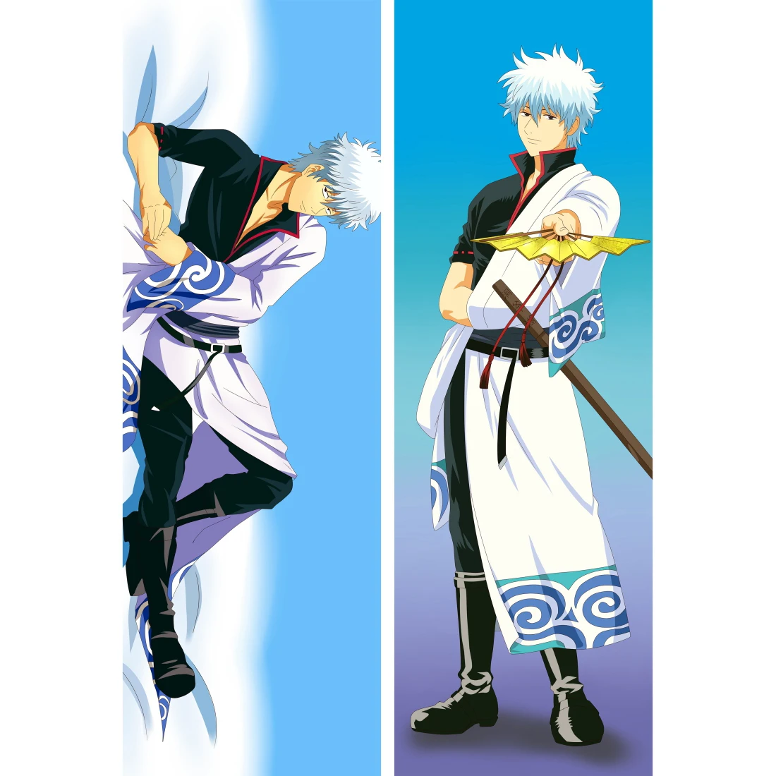 

Anime GINTAMA Pillow Covers Dakimakura Case Sakata Gintoki Costume 3D Double-Sided Bedding Hugging Body Pillowcase Peachskin