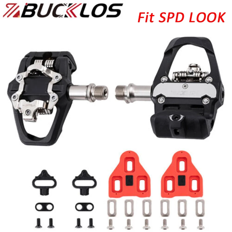 

BUCKLOS Road MTB Bicycle Self-lock Pedals Dual Function Clipless Pedal Fit SPD LOOK Delta Pedals Mountain Bike Lock Pedals