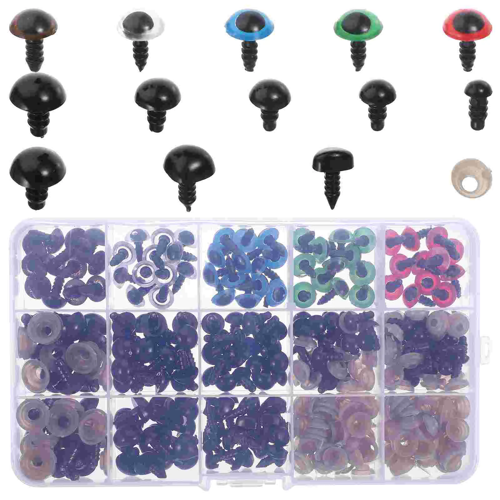 

Plush DIY Set Safety Eyes Stuffed Assorted Sizes Nose Animals Craft Adorable Dolls Mini Plastic