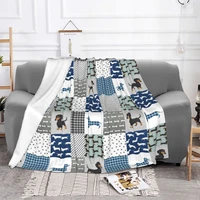 dachshund cute blanket flannel print dog pets portable ultra soft plaid throw blankets for sofa outdoor plush thin quilt