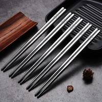1 pair metal chopsticks household high temperature sterilizable non slip stainless steel chopsticks set baby accessories