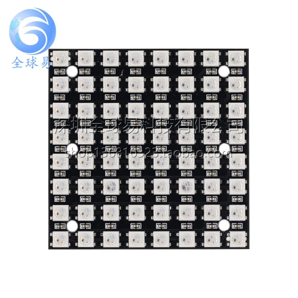 64-битный светодиодный модуль Ws2812b 8x8 Xrgb 5050 Ws2812s Пиксельный экран Sunlephant