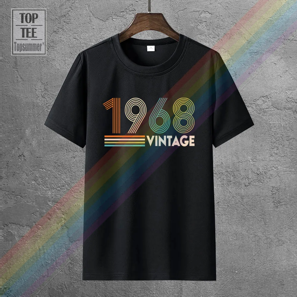 

Vintage 1968 Fun 53Rd Birthday Gift Tshirt Punk Rock Tee Shirt Hippie Goth Man Pastel Tunics T-Shirt Gothic Emo T-Shirts