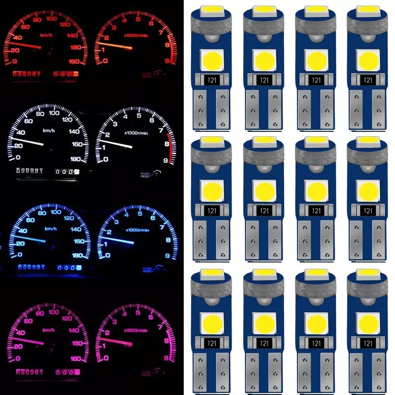 

T5 3030 3SMD LED Car Interior Lights Dashboard Light Instrument Panel Lamp Auto Motorcycle Indicator Wedge Lights 12V