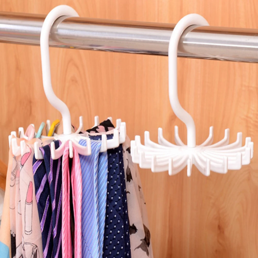 

Rotating Hook Holder Rack Storage Hanger Tie Belt Hanger Space Saver Rotate Scarf Holder Closet Organization Hangers