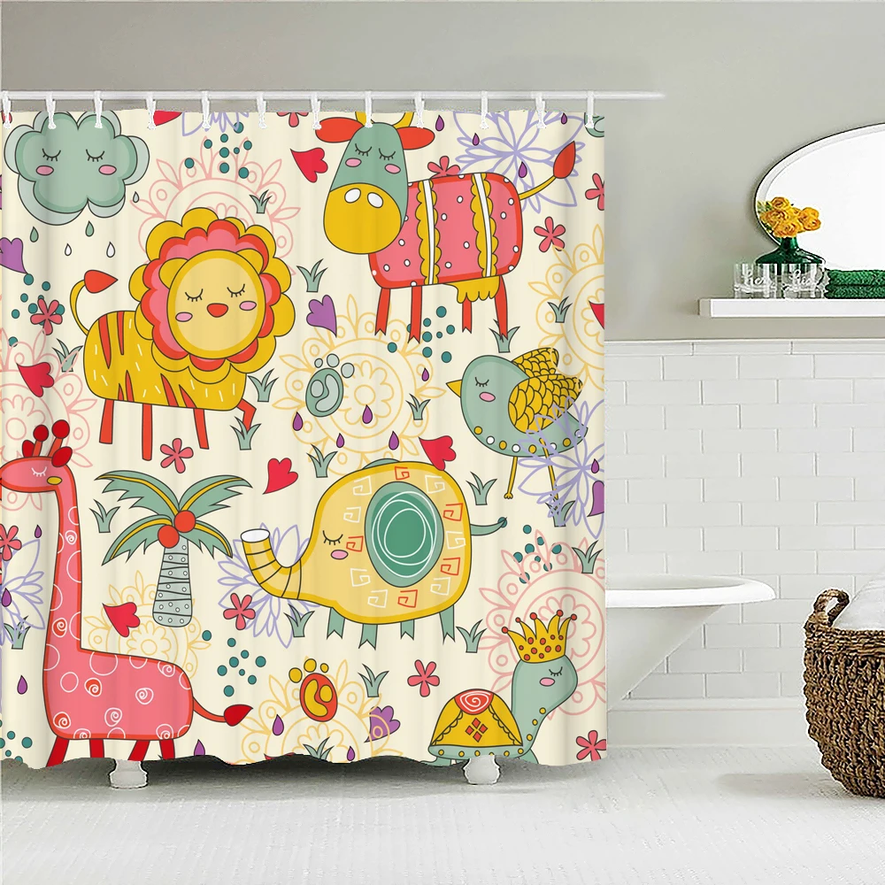 Забавные шторы для ванной с животными водонепроницаемая ткань занавеска душа s Cat