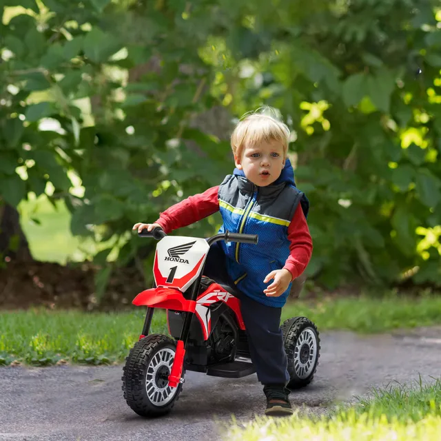 Moto Eléctrica Para Niños HOMCOM - Licencia Honda, 6V, Rojo, 18+ Meses