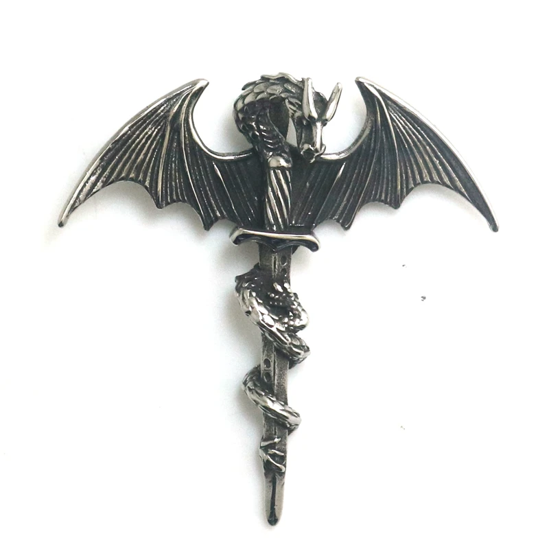 

Кулон унисекс из нержавеющей стали 316L в стиле панк с готическим мечом дракона