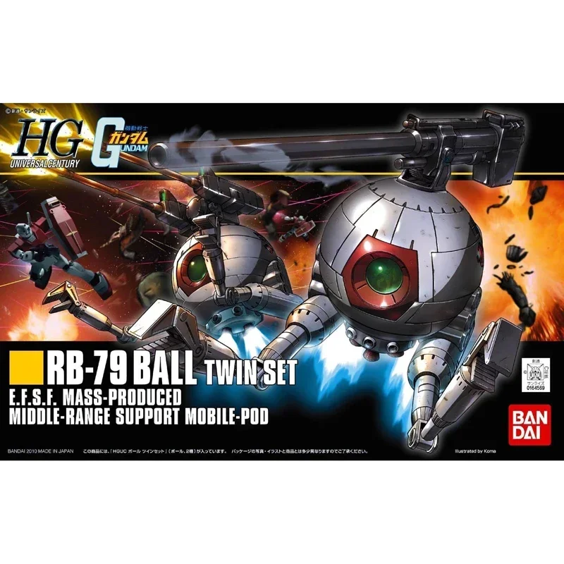 Оригинальная аниме-фигурка Bandai Gundam HG 1/144 RB-79 BALL TWIN SET сборная модель аниме-фигурки