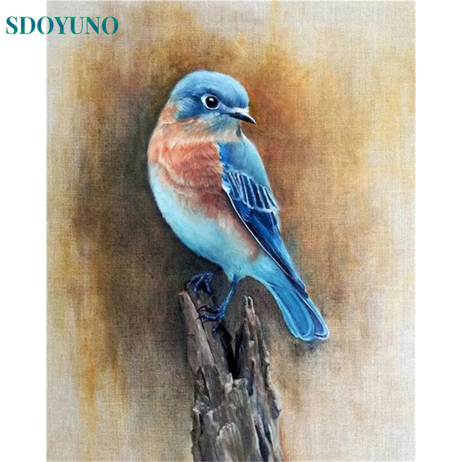 

SDOYUNO Oil Painting Winter Bird Drawing On Canvas HandPainted Art Gift DIY Pictures By Number For Adults Kits Home Decor Wall A
