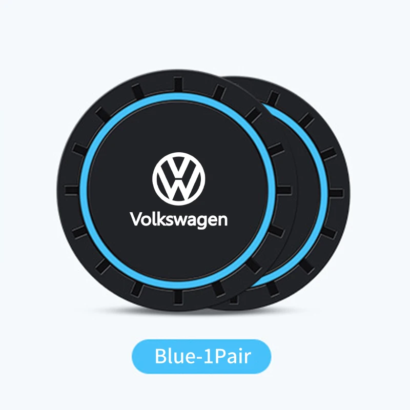 

2 шт. автомобильный силиконовый противоскользящий коврик для чашки с водой, коврик для чашки с бутылкой, коврик для VW GTI Polo Golf Passat Scirocco Tiguan Jetta T-ROC