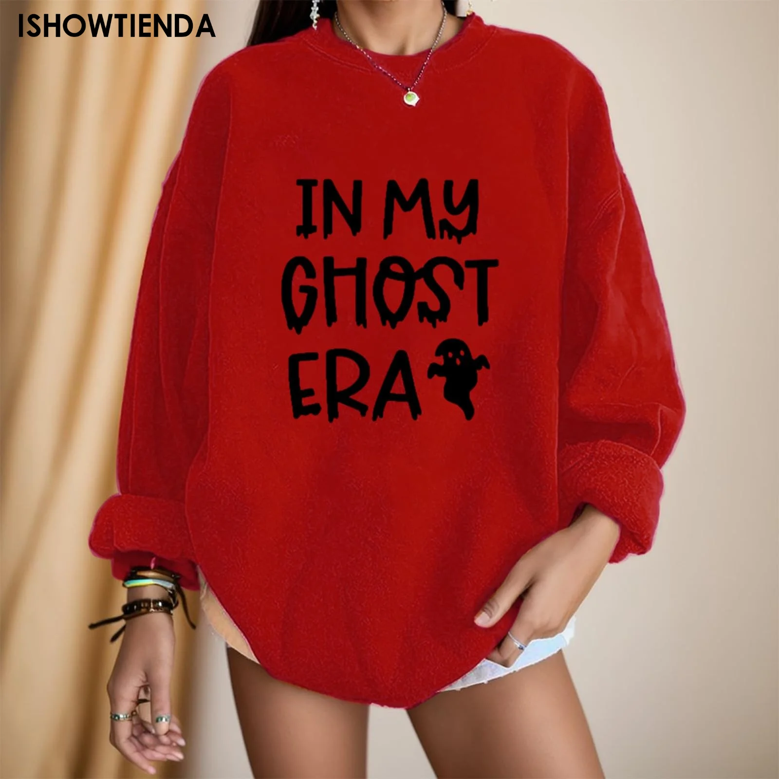 

Женский свитшот с длинным рукавом и круглым вырезом