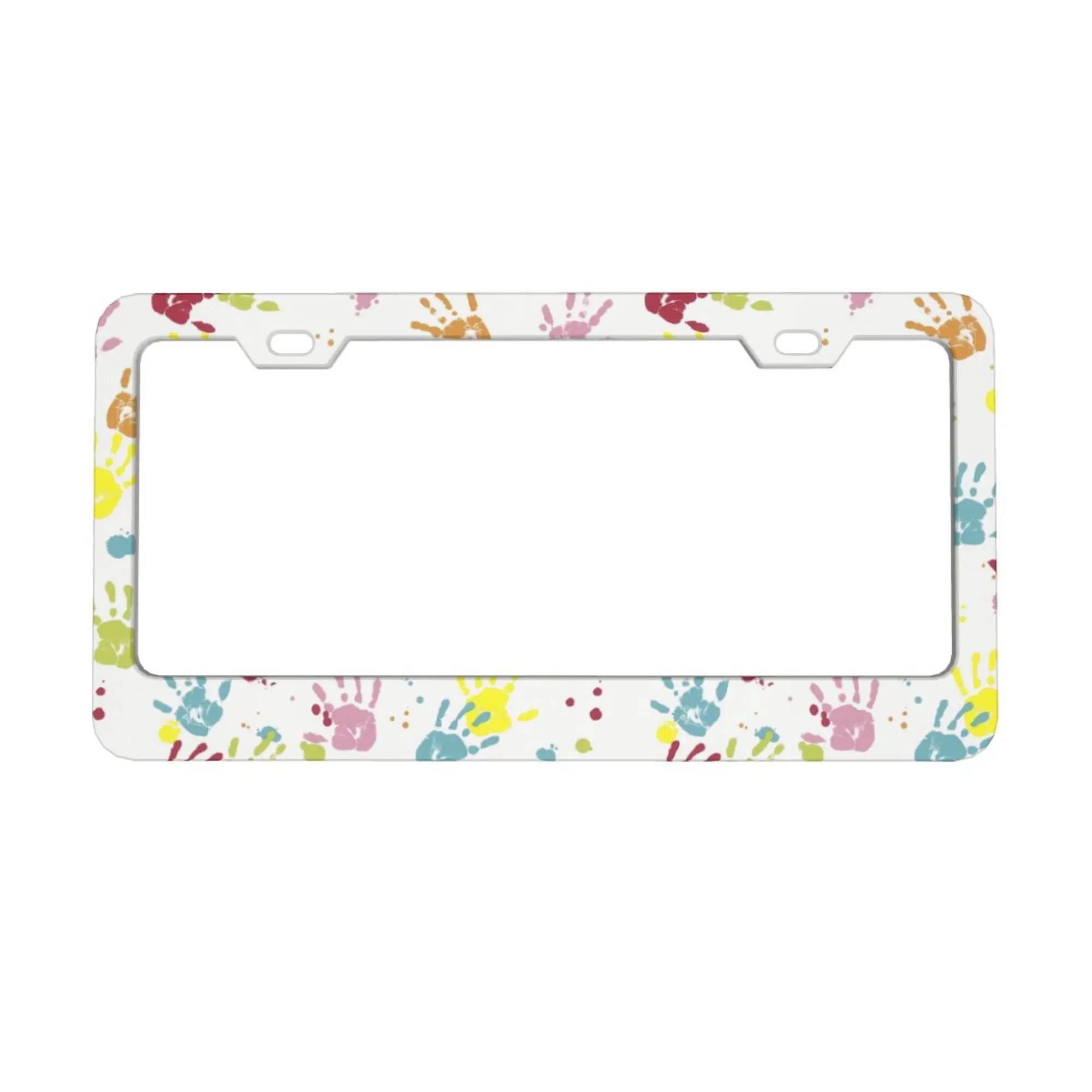 

Colorful Hands Doodle Aluminum License Plate Cover Holder for Men Women Car License Plate Frame 6x12 Inches Fits US Vehicles