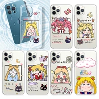 anime sailor moon cartoon for apple iphone 13 12 11 pro max mini xs max x xr 6s 6 7 8 plus 5s soft transparent phone case fundas
