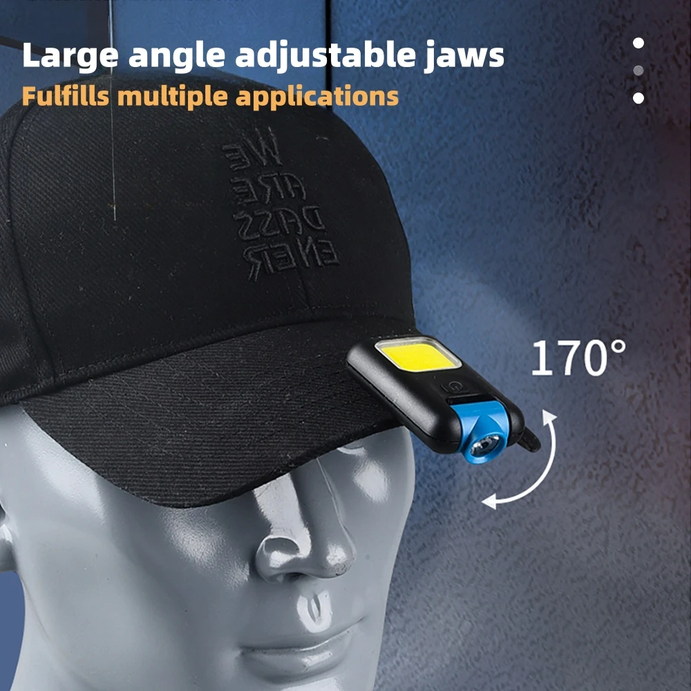 

New Mini Flashlight COB Strong Light Keychain Light USB Charging Cycling Night Fishing Hat Clip Light Flashlight