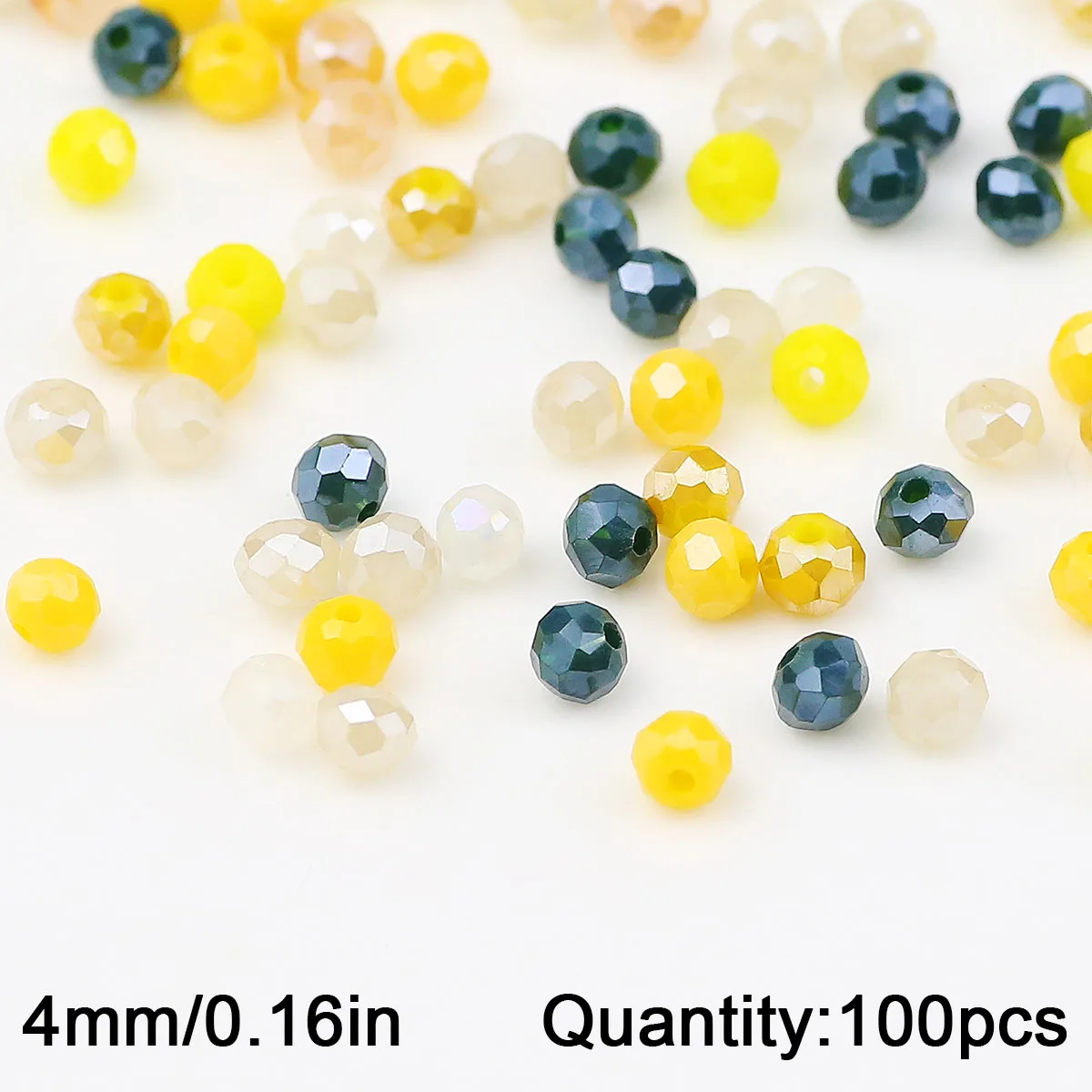WLYeeS 100-500 шт. желтый микс 4 мм керамические бусины плоские круглые свободные для
