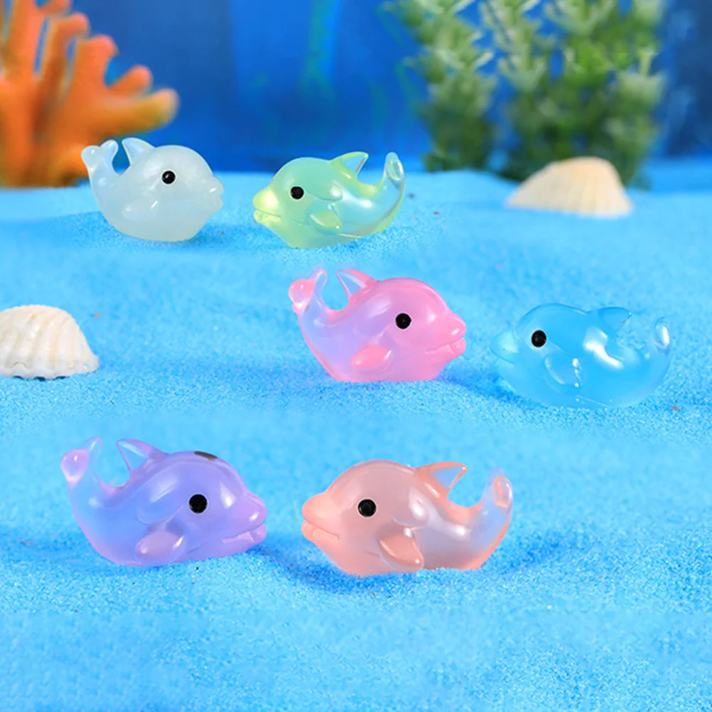 28 шт. микропейзаж дельфин животное реалистичные светящиеся крошечные животные