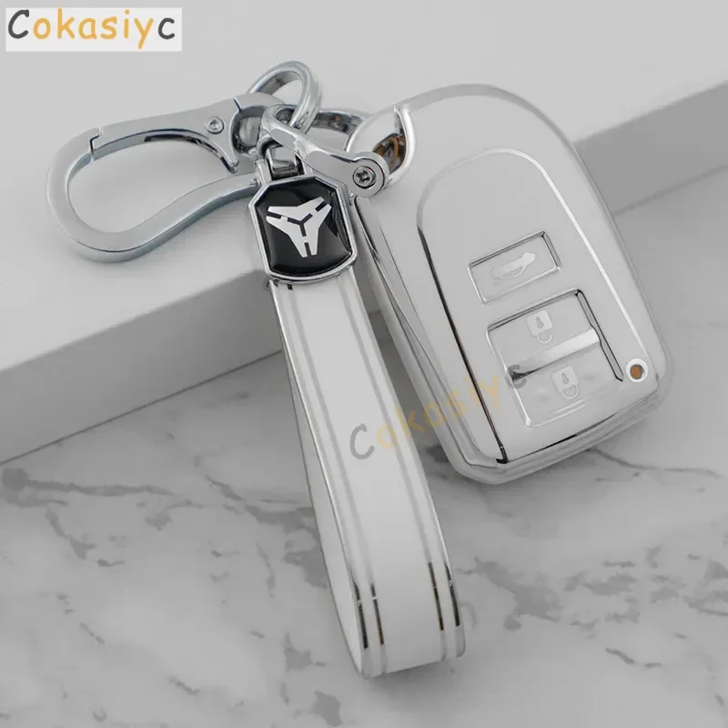 Серебряный чехол для автомобильного ключа из ТПУ Toyota Yaris Yarisl X Hiace Vios Verso Camry Corolla