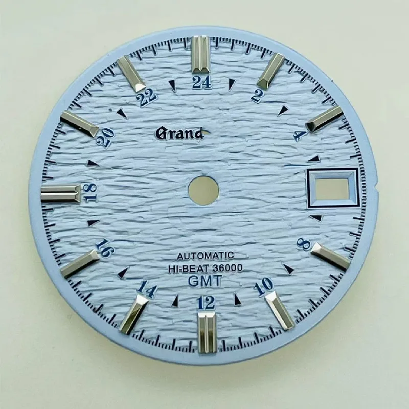 New NH34 Dial 28.5mm Watch Accessories Blue Black White Mechanical Watch Conversion GMT Four Hands Dial for NH34/NH35 Movement