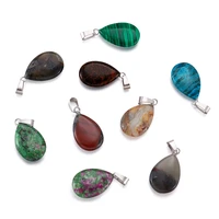 wholesale 50pcslot assorted mixed natural synthetic stone water drop pendants charms for necklaces diy jewelry making