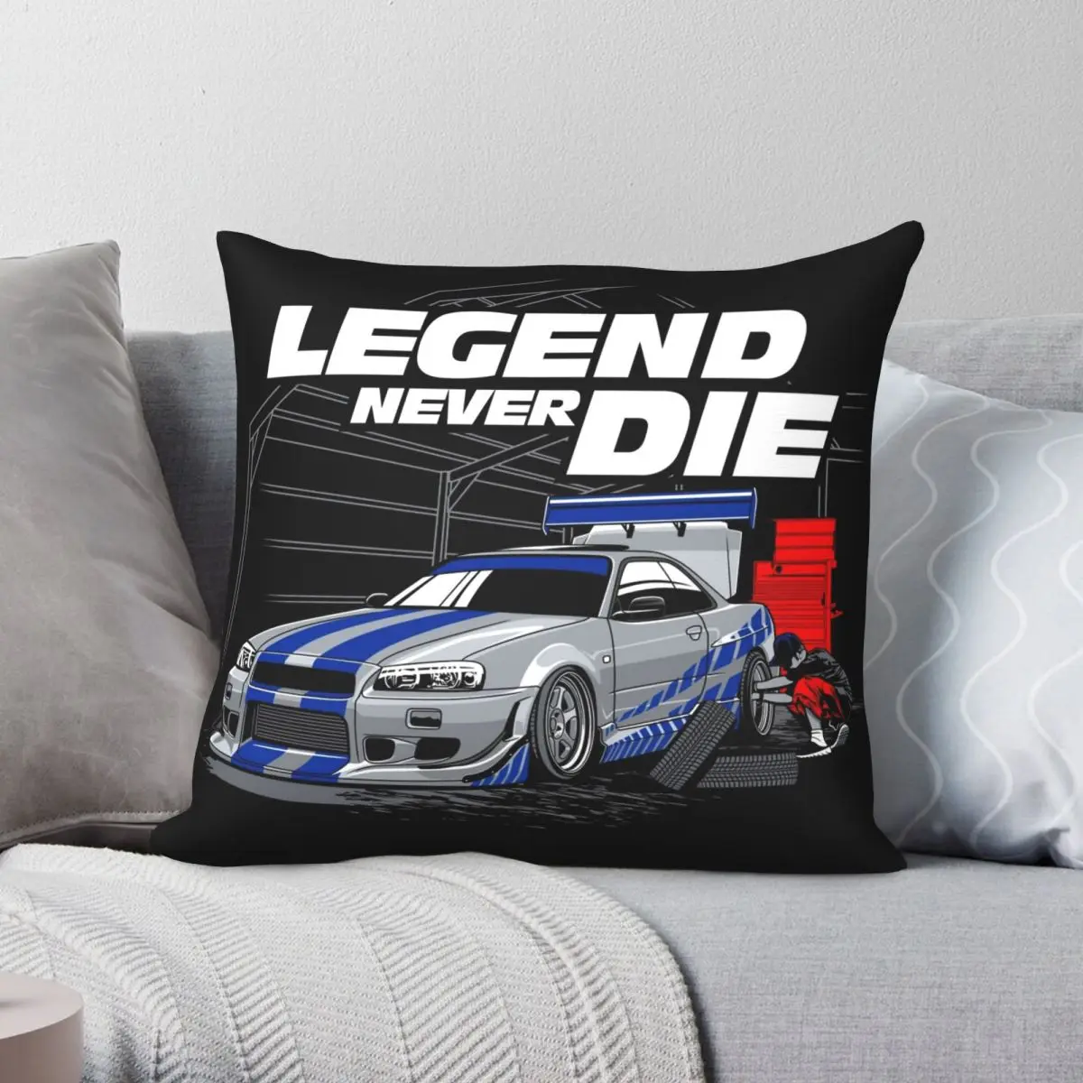 

Чехол для подушки Legend Never Die Square, полиэстеровый льняной бархатный чехол на молнии с принтом, декоративный чехол для подушки, наволочка для кр...