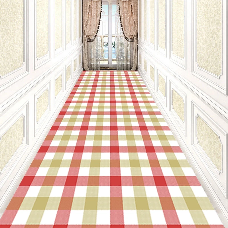 

Reese Lobby Carpets Living Room Bedroom Porch Rugs Red Beige Plaid Tablecloth Seamless Pattern Vestibule Hallway Corridor Aisle
