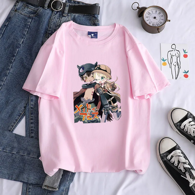 

2022 Summer New Cute Funny Anime Series Women's Shirts Round Neck Short Sleeves Harajuku Street Casual Tops Women