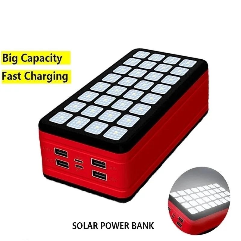 

50000mAh Power Bank Large-Capacity Outdoor Waterproof Camping Lamp Portable Charger Poverbank for Iphone Xiaomi Samsung