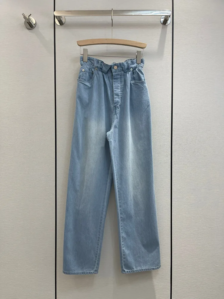 

High-end Straight Wide Leg Pants for Women Top Quality High Waist Loose Jeans Autumn 2022 Vintage Casual Maxi Denim Pants
