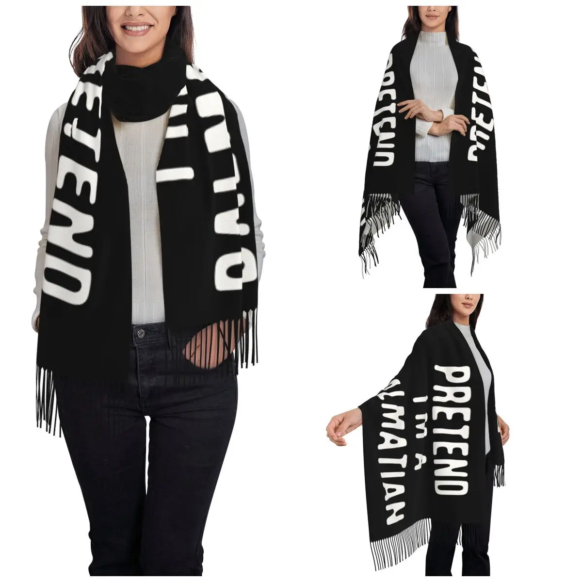 Женский шарф с кисточкой ролевая я далматинская большая супер мягкая шаль