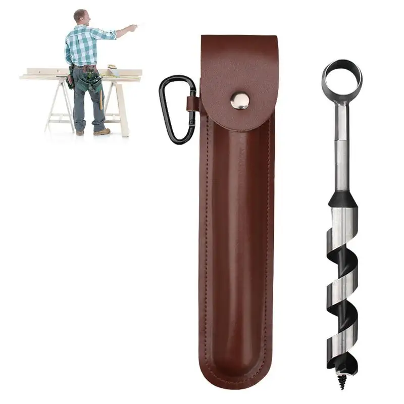 

Survival Auger Manual Drill Bit Survival Drill Bit With Leather Case Outdoor Gear For Hand Drilling Woodworking