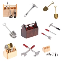 1set repair tool 112 dollhouse miniature toolbox metal wrench spade wrench screwdriver model toy sets