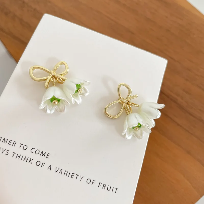 50pcs/Lot Colorful Flower Acrylic Beads Trumpet Flower Shaped Shell Beads For Jewelry Making Hairpin Handmade DIY Accessories