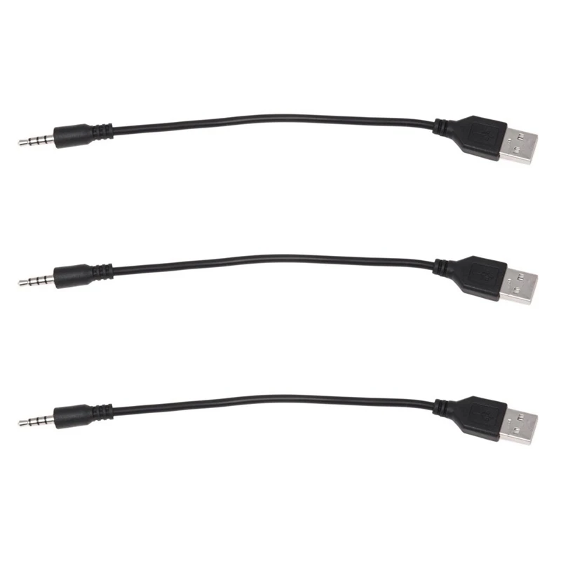 

3x3,5 мм штекер AUX аудио разъем к USB 2,0 Штекерный зарядный кабель адаптер Шнур для автомобиля MP3