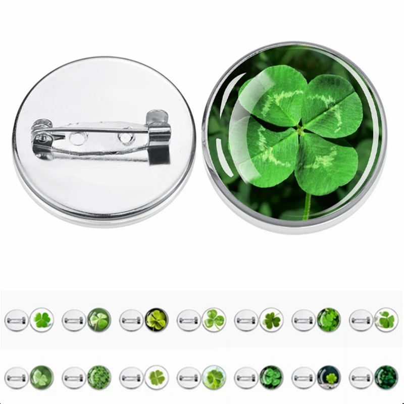 

Nature Shamrock Four Leaf Clover Brooch Women Girls Accessories Lucky Badge Pins Jewelry Christmas Gift Graduation Gift