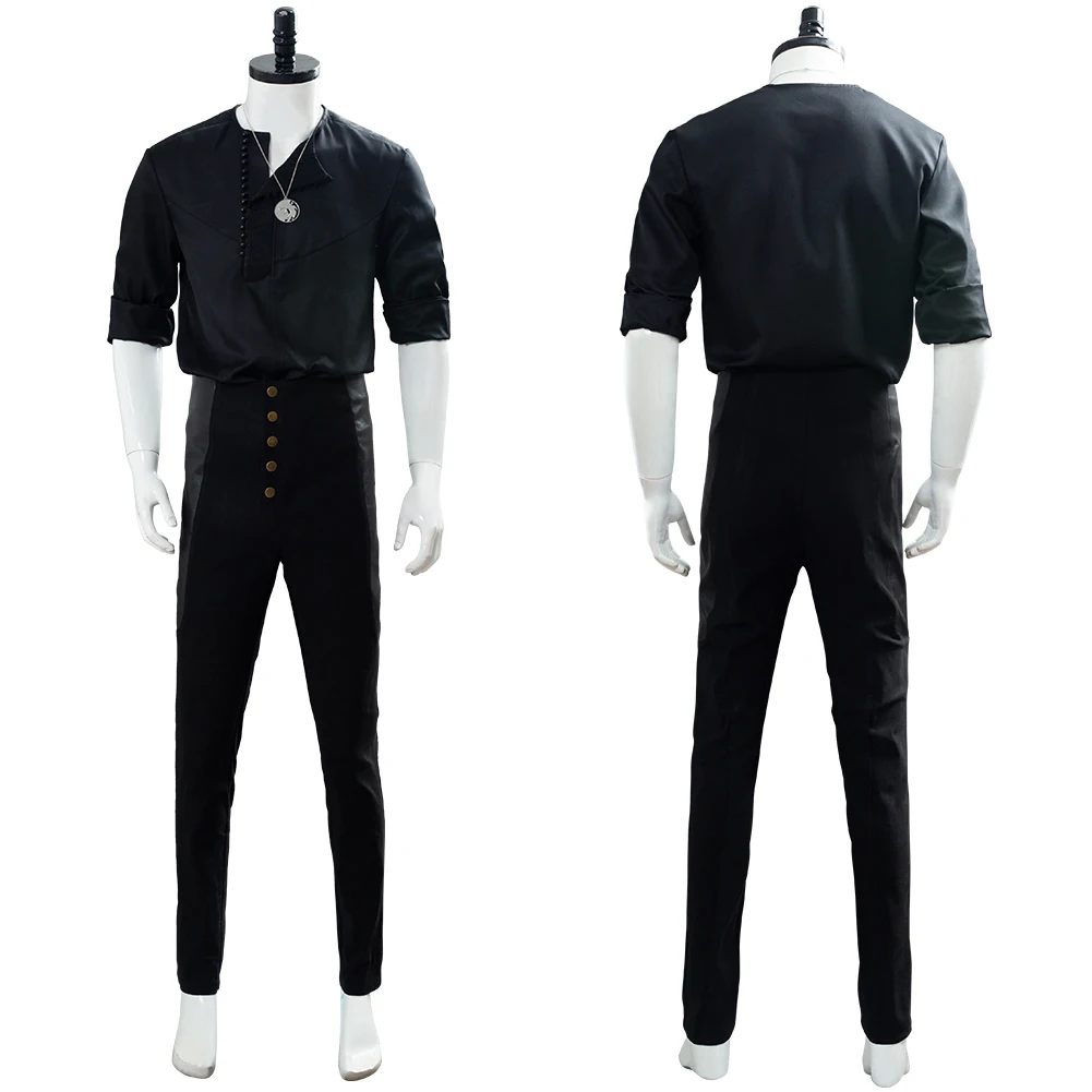 Geralt of Rivia Cosplay Costume Casual Wear Shirt Men Black Suit Halloween Carnival Costume Custom