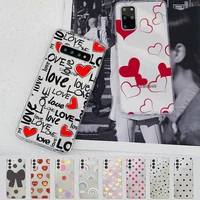 polka dot love heart phone case for samsung s20 s10 lite s21 plus for redmi note8 9pro for huawei p20 clear case