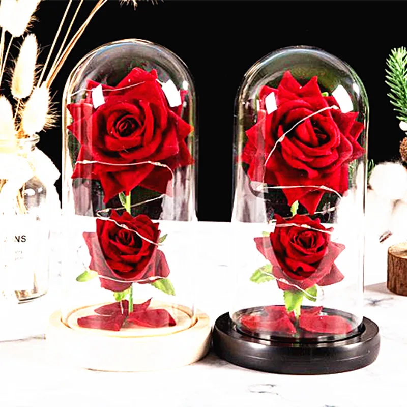 

Valentine's Day Gift Eternal Rose LED Light In Glass Cover Mothers Day Wedding Favors for Guest Bridesmaid Gifts Party Favors