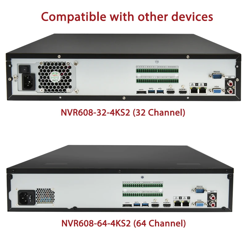 Система видеонаблюдения Dahua Original NVR608-64-4KS2 NVR608-32-4KS2 12 МП 4K NVR H265 + 32 канала 64 8 жестких