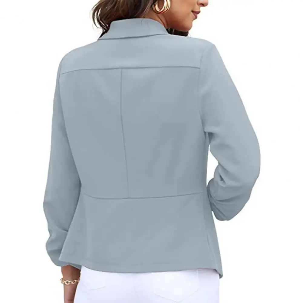 

Женское тонкое пальто, стильный женский Кардиган с длинным рукавом и открытым стежком, тонкий свободный деловой официальный офисный деловой кардиган для осени