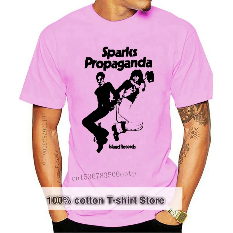 Rare Vintage 1974 Sparks Propaganda Island Records Album Promo T-Shirt Reprint Trendy Streetwear Tee Shirt