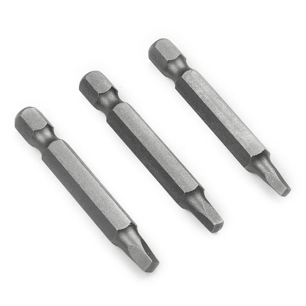 

3pcs 50mm 1/4 Inch Square Head Electric Screwdriver Head Screw Driver Bits Set SQ1,SQ2,SQ3 Screw Driver Bit Hand Tools