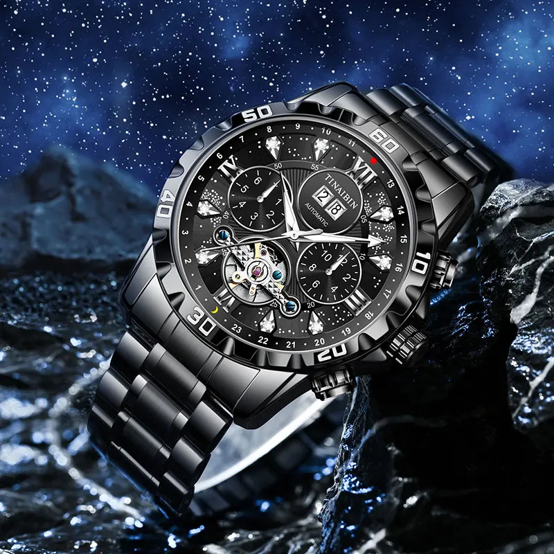 TINAIBIN новые небесные светящиеся полые римские бриллианты механические деловые