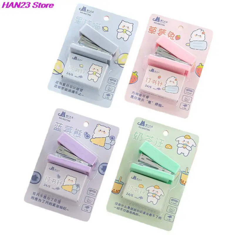 

Cute Cartoon Animal Mini Stapler Set Kawaii Portable Stapler Student Office Documents Test Paper Binder School Office Supplies