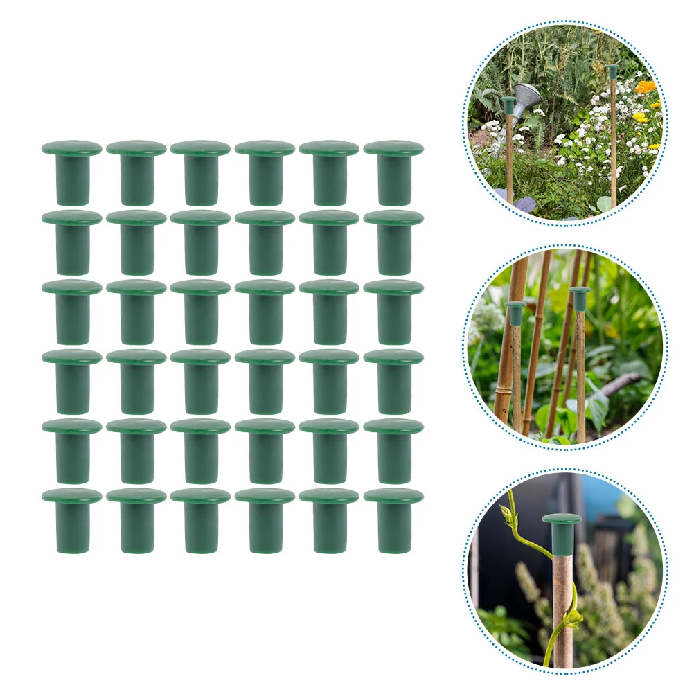 

48 Pcs Garden Bamboo Pole Set Plastic Outdoor Plants Cane Caps Corner Covers Support Rod Safety Sleeve Pvc Topper Protectors